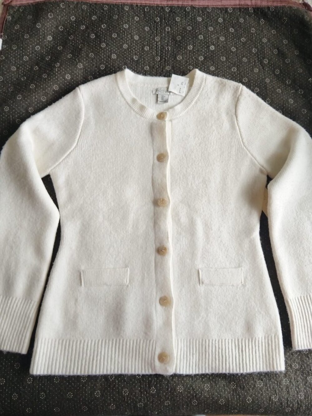 Rachel Zoe White Button-Down Cardigan Sweater - New with Tags - Size L